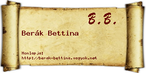 Berák Bettina névjegykártya